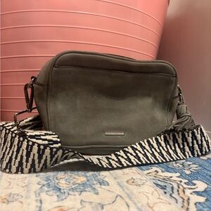 Rebecca Minkoff Gray Bag with Patterned Strap 100% Genuine Leather